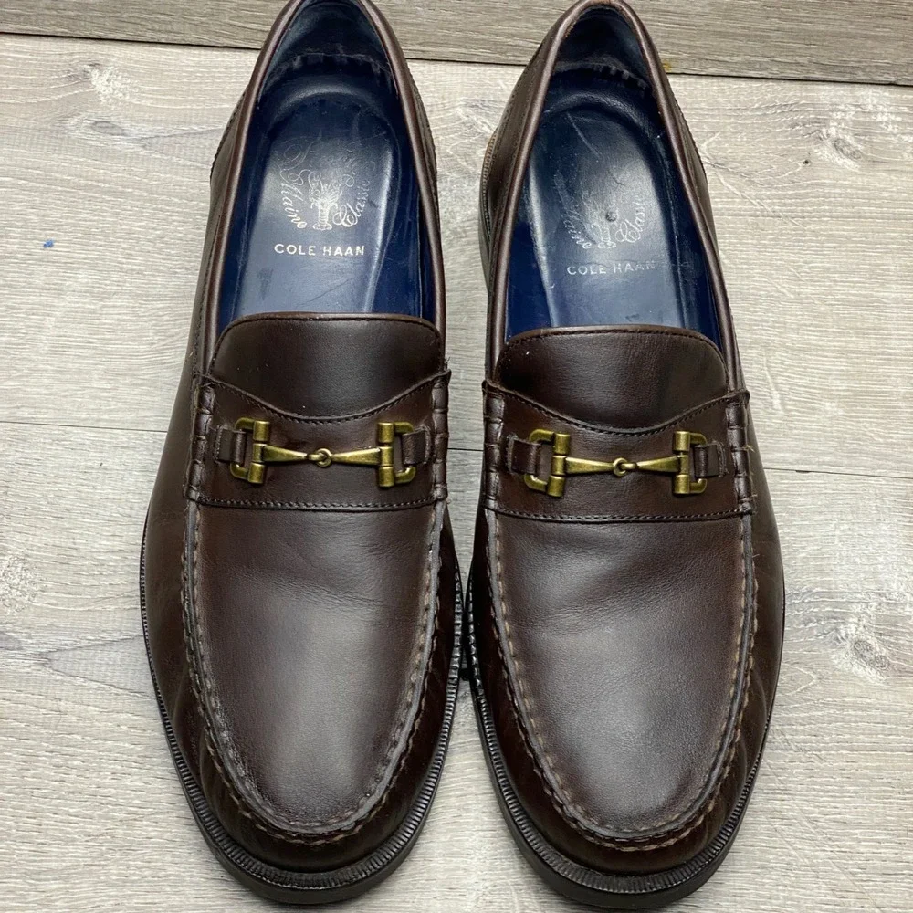 Cole Haan Loafers Pinch Maine Classic Mens 11.5 Brown Leather‎ Bit Loafer C27985